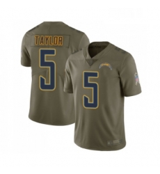 Youth Los Angeles Chargers 5 Tyrod Taylor Limited Olive 2017 Salute to Service Football Jersey