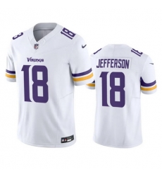 Men Minnesota Vikings 18 Justin Jefferson White 2023 F U S E  Vapor Untouchable Stitched Jersey