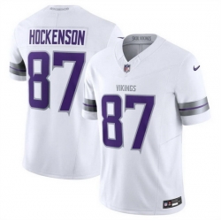 Men Minnesota Vikings 87 T J  Hockenson White F U S E  Winter Warrior Limited Stitched Jersey