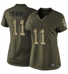 Nike Vikings #11 Laquon Treadwell Green Womens Stitched NFL Limited Salute to Service Jersey