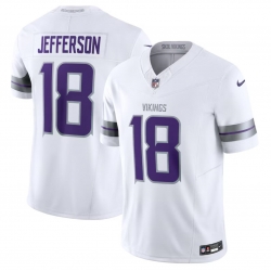 Youth Minnesota Vikings 18 Justin Jefferson White F U S E  Winter Warrior Limited Stitched Jersey