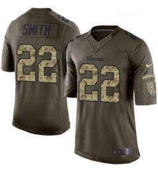 Youth Nike Minnesota Vikings 22 Harrison Smith Elite Green Salute to Service NFL Jersey