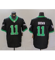 Men Philadelphia Eagles 11 A  J  Brown Black F U S E  Vapor Untouchable Stitched Football Jersey