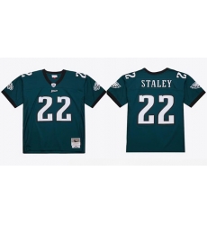 Men Philadelphia Eagles 22 Duce Staley 2002 Green Stitched Jersey