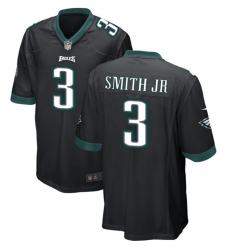 Men Philadelphia Eagles 3 Nolan Smith JR Black 2023 Draft Stitched Game Jersey