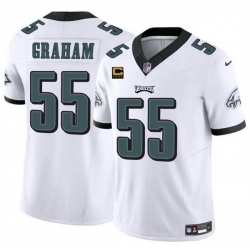 Men Philadelphia Eagles 55 Brandon Graham White F U S E With 4 Star C Patch Vapor Untouchable Limited Stitched Football Jersey