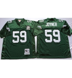 Men Philadelphia Eagles 59 Seth Joyner Green M&N Throwback Jersey