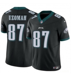 Men Philadelphia Eagles 87 C J  Uzomah Black 2023 F U S E Vapor Untouchable Limited Stitched Football Jersey