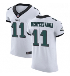 Mens Nike Philadelphia Eagles 11 Carson Wentz Elite White Wentzylvania NFL Jersey