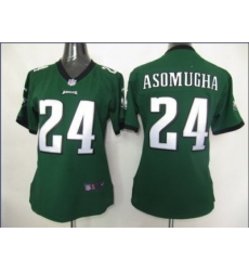 Women Nike Philadelphia Eagles 24# Nnamdi Asomugha Green Jersey