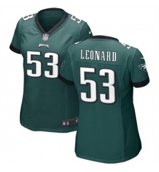 Women Philadelphia Eagles 53 Shaquille Leonard Green Stitched Football Jersey Run Small