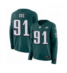 Womens Nike Philadelphia Eagles 91 Fletcher Cox Limited Green Therma Long Sleeve NFL Jersey