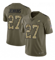 Youth Nike Philadelphia Eagles 27 Malcolm Jenkins Limited OliveCamo 2017 Salute to Service NFL Jersey