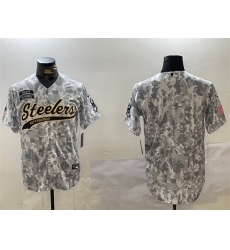 Men Pittsburgh Steelers Blank 2024 Arctic Camo Salute To Service Stitched Baseball Jersey