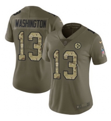 Nike Steelers #13 James Washington Olive Camo Womens Stitched NFL Limited 2017 Salute to Service Jersey