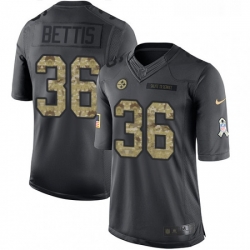 Youth Nike Pittsburgh Steelers 36 Jerome Bettis Limited Black 2016 Salute to Service NFL Jersey