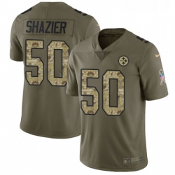 Youth Nike Pittsburgh Steelers 50 Ryan Shazier Limited OliveCamo 2017 Salute to Service NFL Jersey