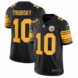 Youth Pittsburgh Steelers 10 Mitchell Trubisk Black Color Rush Limited Stitched Jersey