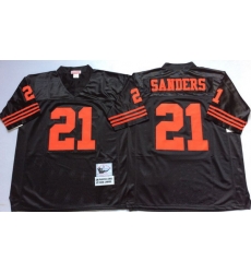 Men San Francisco 49ers 21 Deion Sanders Black M&N Throwback Jersey