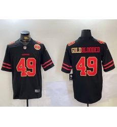 Men San Francisco 49ers 49 GoldBlooded Black Stitched Jersey 3