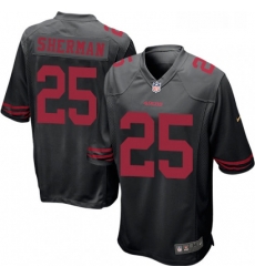 Mens Nike San Francisco 49ers 25 Richard Sherman Game Black NFL Jersey