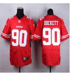 New San Francisco 49ers #90 Darnell Dockett Red Team Color Men Stitched NFL Elite Jersey