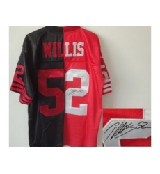 Nike San Francisco 49ers 52 Patrick Willis Black Red Elite Split Signed NFL Jersey