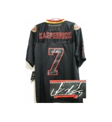 Nike San Francisco 49ers 7 Colin Kaepernick Black Elite Light Out Signed NFL Jersey