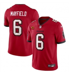 Men Tampa Bay Buccaneers 6 Baker Mayfield Red 2024 With 4 Star C Patch Vapor Untouchable Limited Stitched Jersey