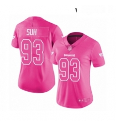 Womens Tampa Bay Buccaneers 93 Ndamukong Suh Limited Pink Rush Fashion Football Jersey