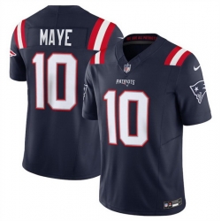 Men New England Patriots 10 Drake Maye Navy 2024 Draft F U S E  Vapor Limited Stitched Football Jersey