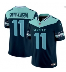 Men Seattle Seahawks 11 Jaxon Smith Njigba Navy Blue F U S E   Seattle City  Vapor Limited Stitched Football Jersey