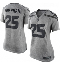 Womens Nike Seattle Seahawks 25 Richard Sherman Limited Gray Gridiron NFL Jersey