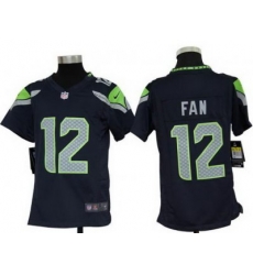 Youth Nike Seattle Seahawks 12# Fan Blue Nike NFL Jerseys