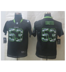 Youth Nike Seattle Seahawks #53 Smith Black Jerseys(Lights Out Stitched)