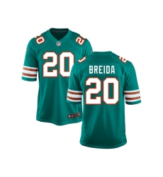 Men Nike Dolphins 20 Matt Breida Aque Throwback Game Stitched NFL Jersey