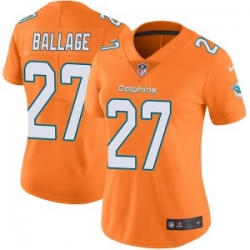 Kalen Ballage Miami Dolphins Women Limited Color Rush Nike Jersey Orange