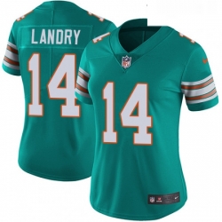 Womens Nike Miami Dolphins 14 Jarvis Landry Elite Aqua Green Alternate NFL Jersey