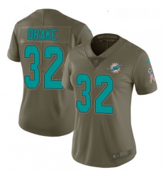 Womens Nike Miami Dolphins 32 Kenyan Drake Limited Olive 2017 Salute to Service NFL Jersey