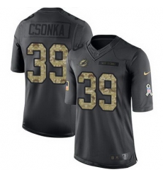 Nike Dolphins #39 Larry Csonka Black Youth Stitched NFL Limited 2016 Salute to Service Jersey