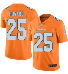 Youth Nike Dolphins 25 Xavien Howard Orange Stitched NFL Limited Rush Jersey