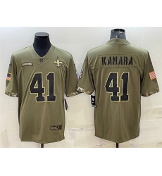 Men New Orleans Saints 41 Alvin Kamara Olive 2022 Salute To Service Limited Stitched Jersey