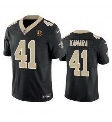 Men New Orleans Saints 41 Alvin Kamara White 2023 F U S E  With John Madden Patch Vapor Limited Stitched Football Jersey