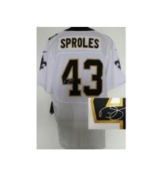 Nike New Orleans Saints 43 Darren Sproles White Elite Signed NFL Jersey