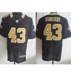 Nike New Orleans Saints 43 Vinnie Sunseri Black Elite NFL Jersey