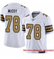 Saints 78 Erik McCoy White Men Stitched Football Limited Rush Jersey