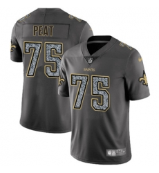 Youth Nike Saints #75 Andrus Peat Gray Static NFL Vapor Untouchable Game Jersey