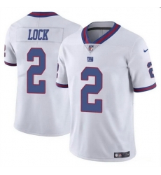 Men New York Giants 2 Drew Lock White Limited Stitched Jersey