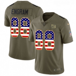 Youth Nike New York Giants 88 Evan Engram Limited OliveUSA Flag 2017 Salute to Service NFL Jersey