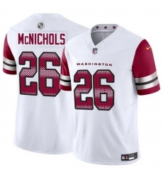 Men Washington Commanders 26 Jeremy McNichols White 2024 F U S E Vapor Limited Stitched Football Jersey